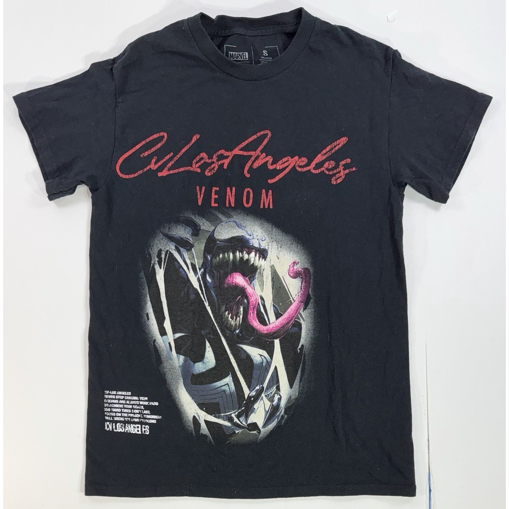 Marvel‎ Venom Los Angeles T Shirt Small Black Double Sided Graphic Tee